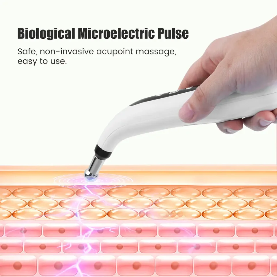 Stylo De Massage Acupuncture Numérique - Stimulateur Rechargeable, 18.3 Cm, Sans Fil - Neuf