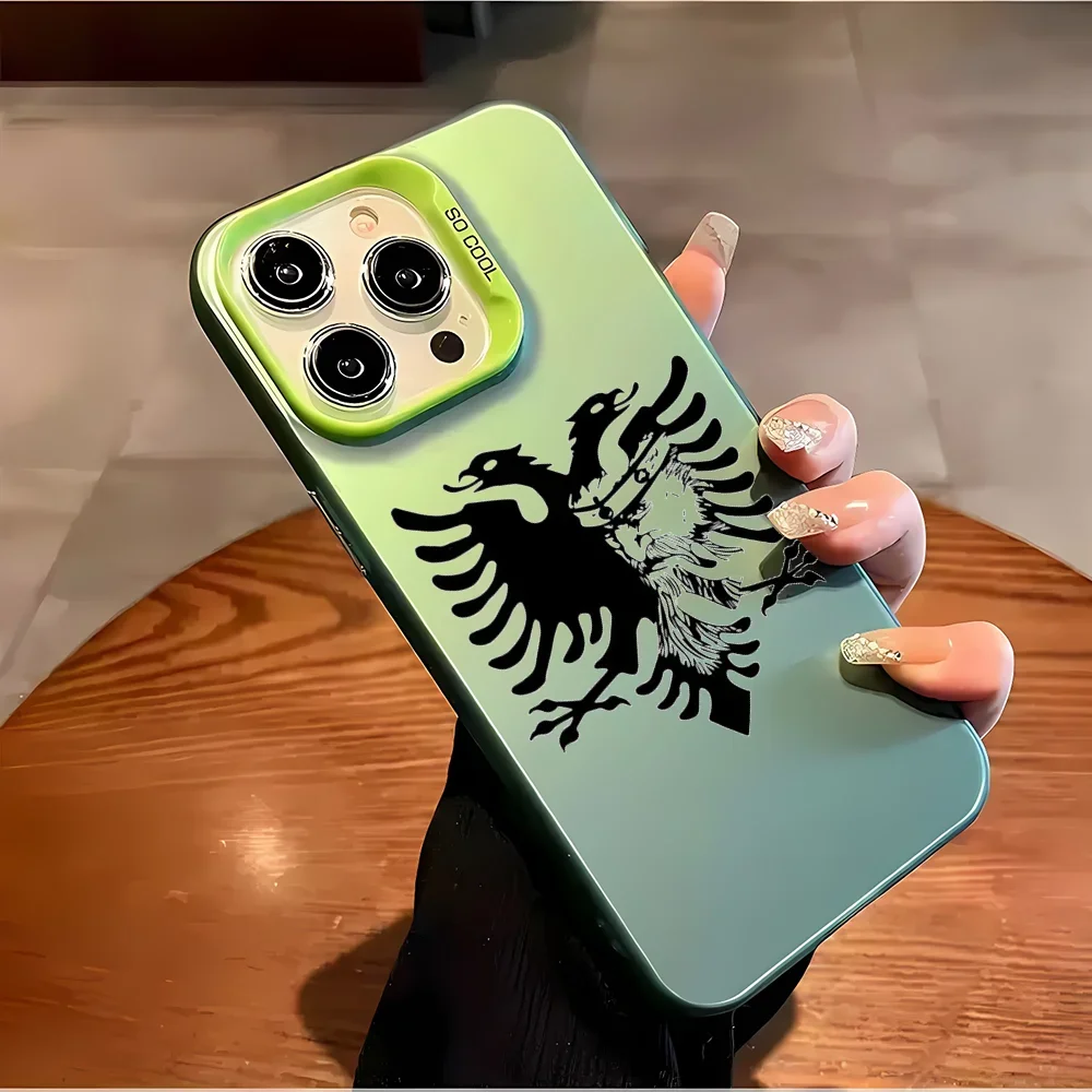 Stylish Anti-Fall Matte Back Cover with Albanian Eagle Design