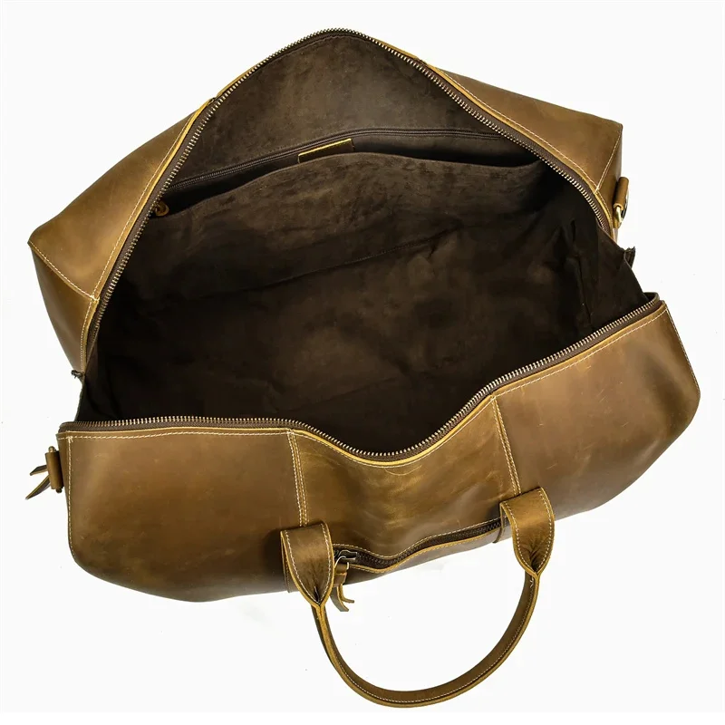 Brown Leather Duffle Bag For Men