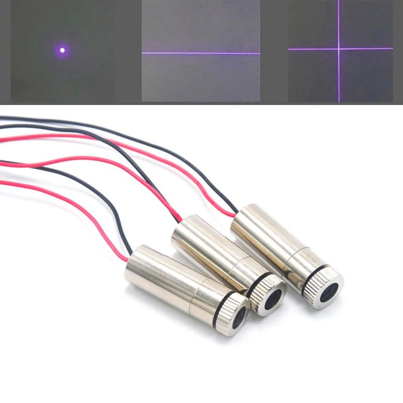 3 шт., нм, 5 мВт, точечный/линейный/перекрестный регулируемый фокус, фиолетовый/синий лазерный диодный модуль 3 в-5 в