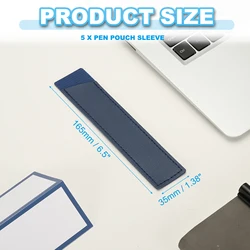 Luxury Leather Pen Sleeve Set - Protective Handmade Fountain & Ballpoint Pen Covers (5 - Pack) (Dark Blue)