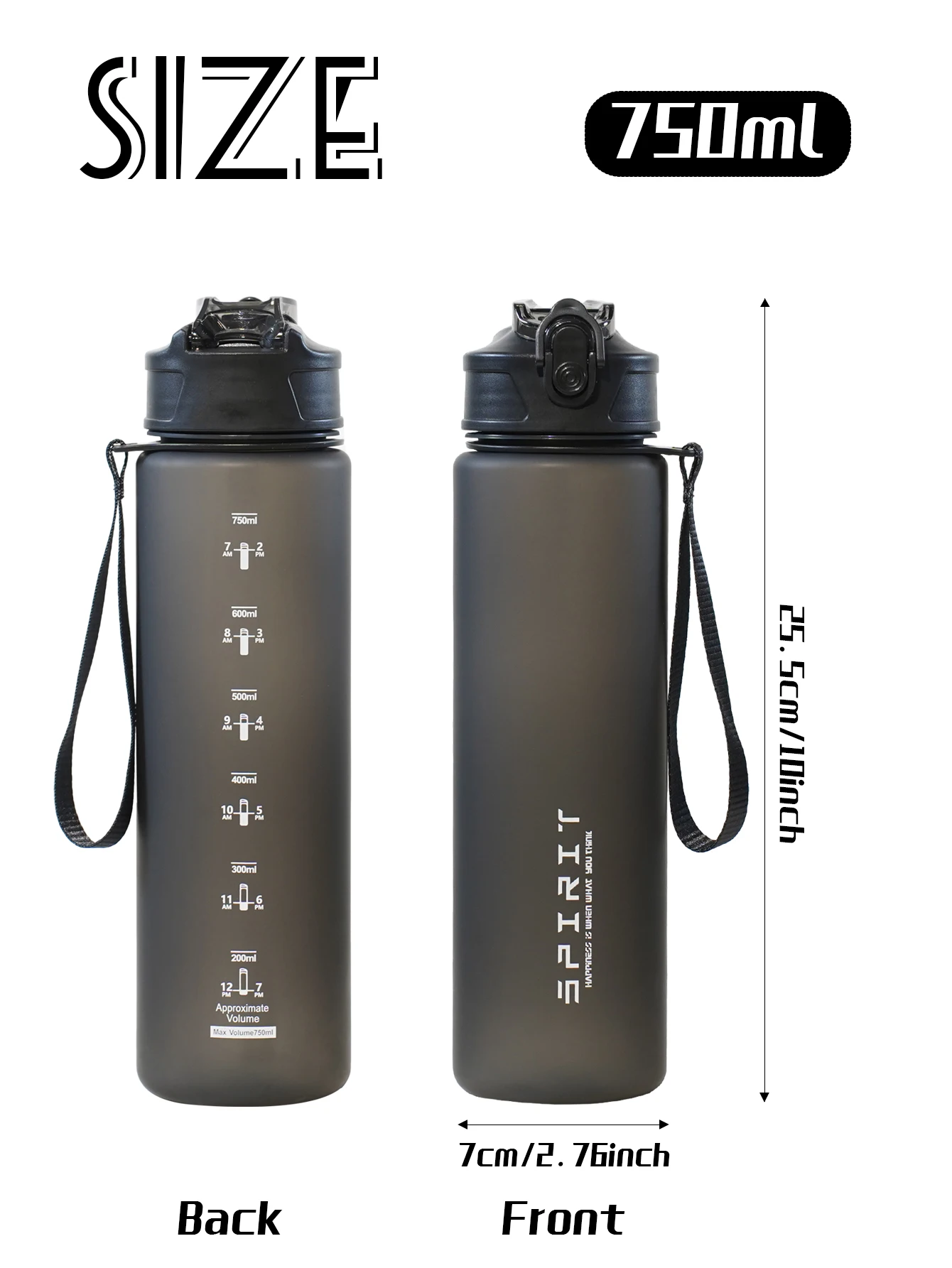 750ml Sporttrinkflasche für Outdoor, Camping, Fitness - Urlaubs- und Geburtstagsgeschenk Geeignet für einen Aktiven Lebensstil – Detail 2