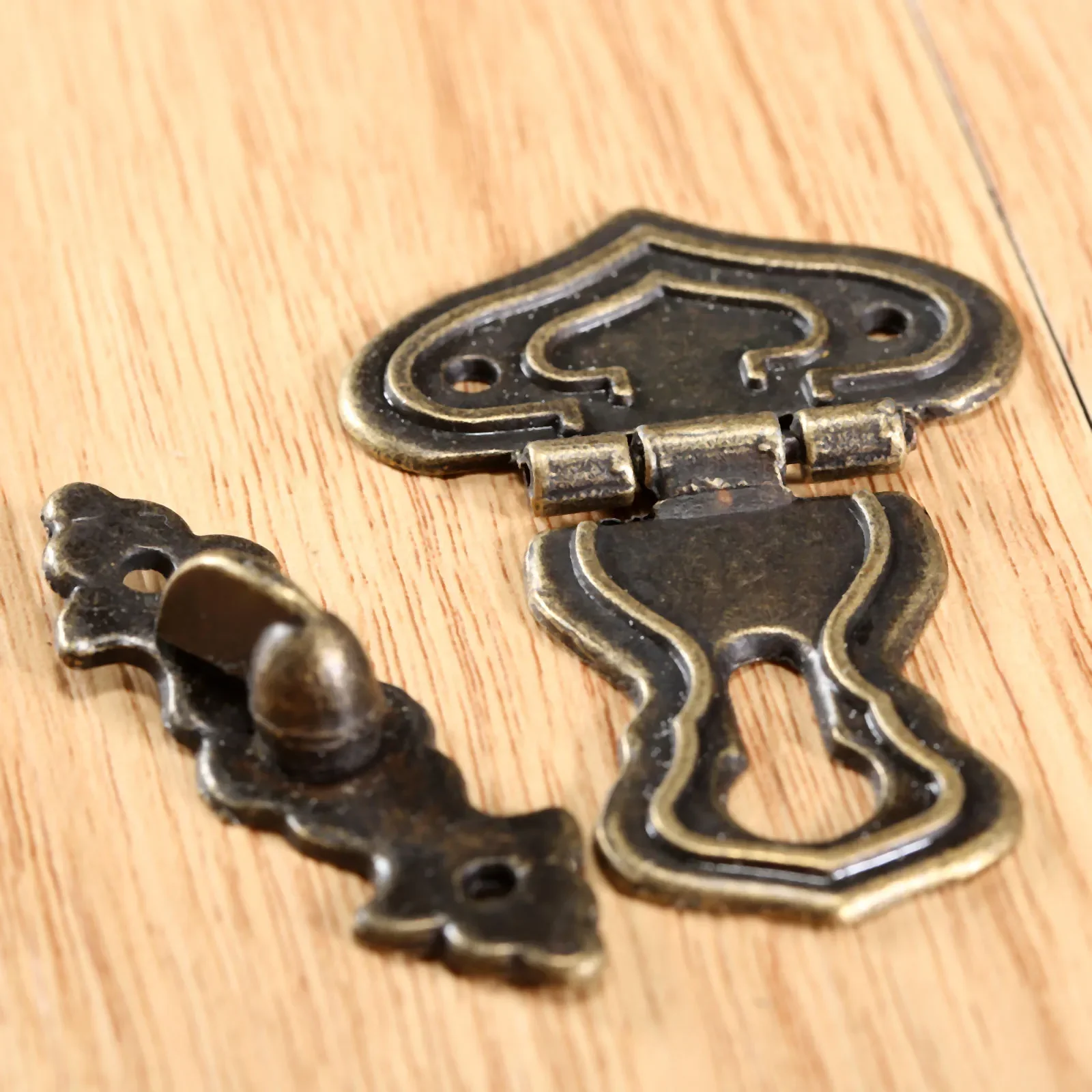 1x Antique Metal Lock 63x47mm Decorative Hasps Hook Gift Wooden Jewelry Box Padlock Screws Vintage Furniture Hardware furniture hardware toggle latches jewelry box hasps decorative latches
