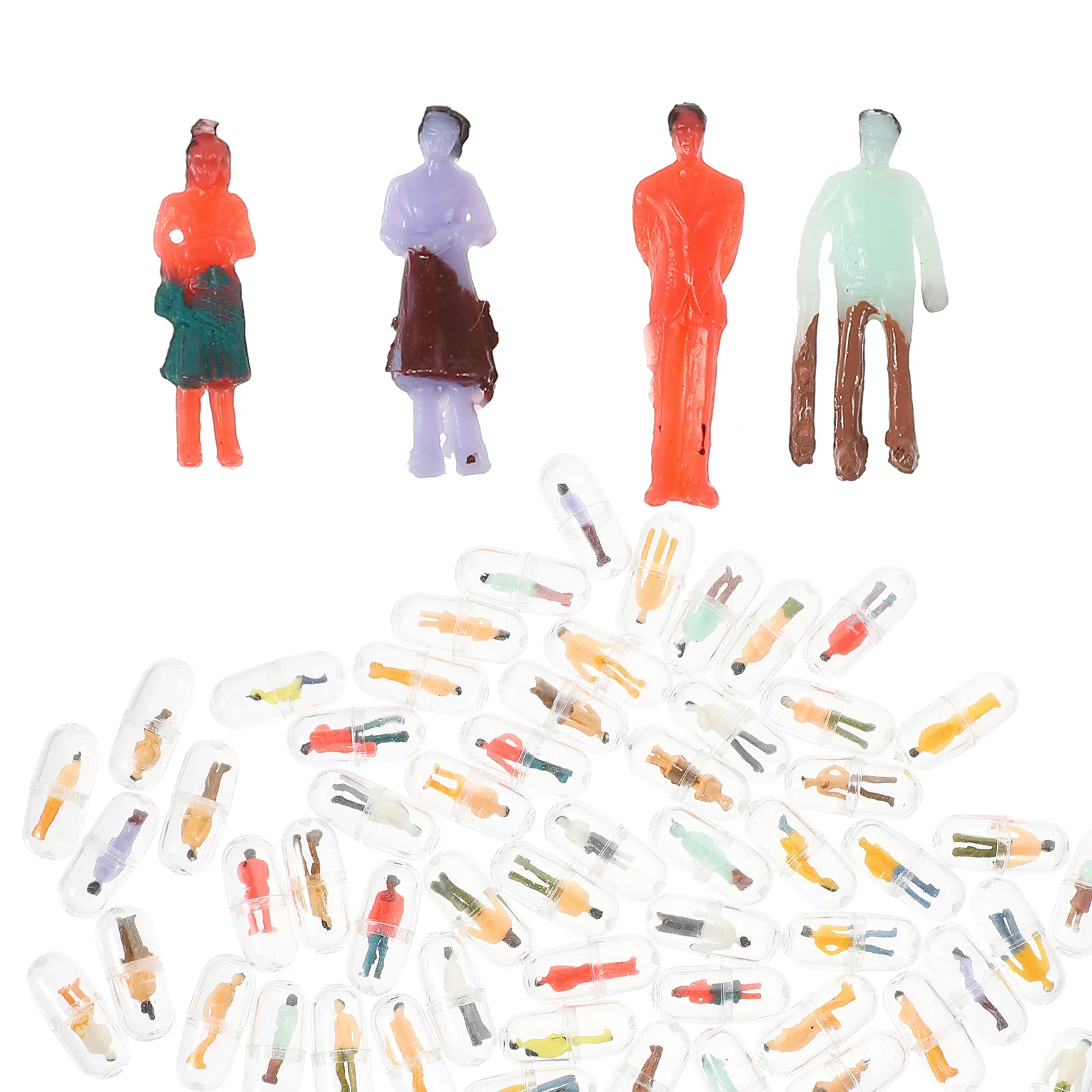 

100pcs Mini People Figurines Miniature Scene People Model Mini People Figures