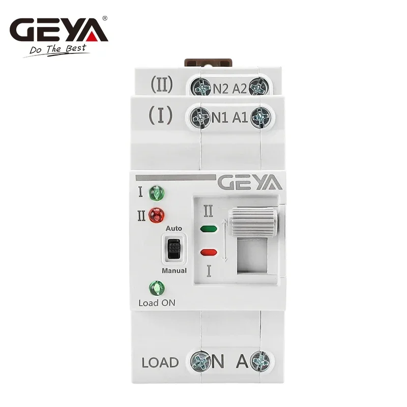 GEYA G2R ATS 110V 220V PC 이중 전원 자동 전송 스위치 25A 40A 63A 가정용 전원 전송 스위치 50/60Hz