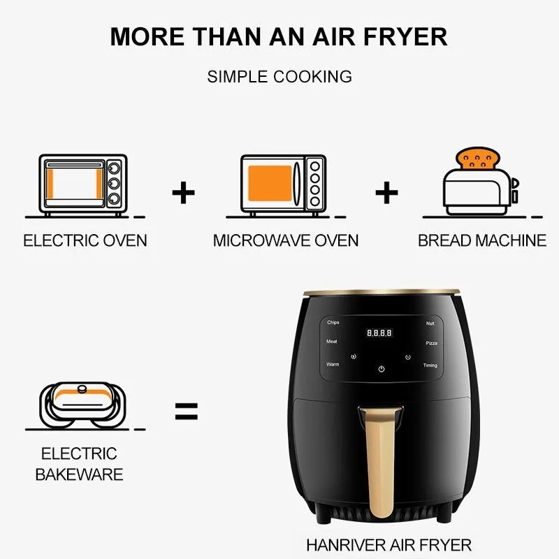 6L Air fryer Multi-functional intelligent touch screen oven Large capacity Electro mechanical  deep fryer for home  airfryer 6