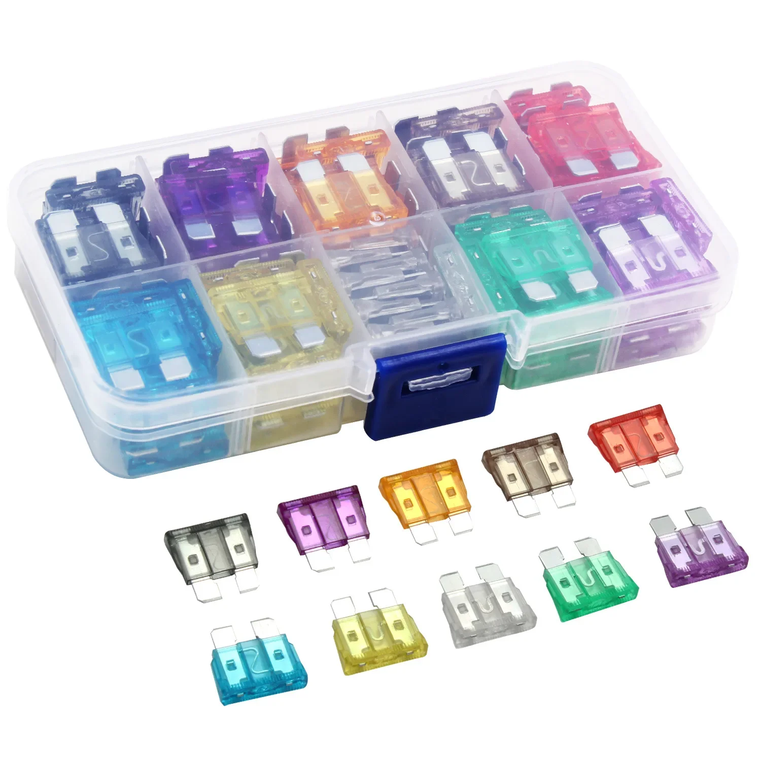 120/100pcs Car Fuse Small Size Mini Medium Standard Blade Assortment Set Auto Truck 5A 10A 15A 20A 25A 30A AMP Fuse Plastic Box car fuses kit,circuit adapters and fuse set