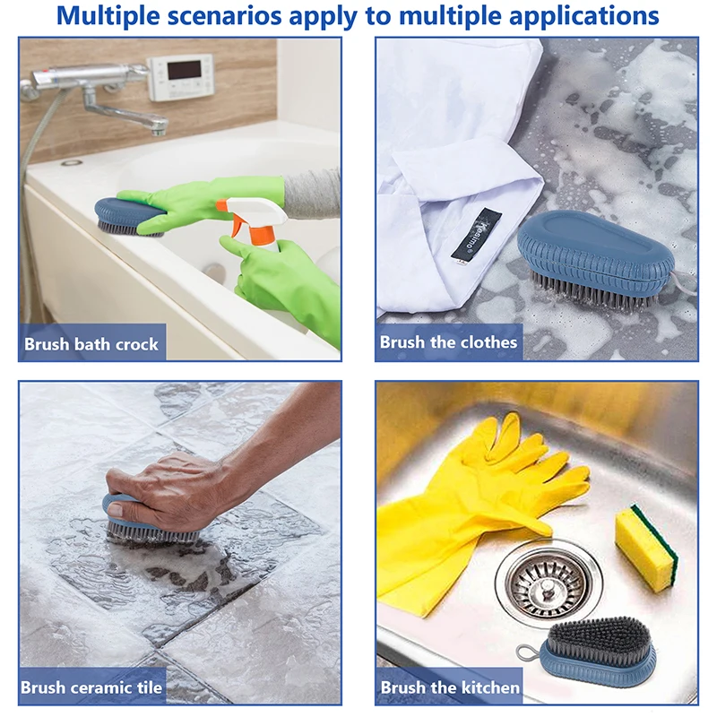 ABZV-Scrub Brush, Quality Durable Soft Laundry Clothes Shoes Scrubbing Brush, Non-Slip Design Household Cleaning Brushes 5