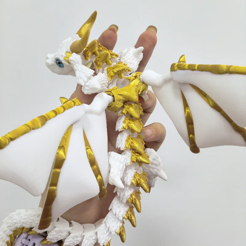 Articulated 3D Printed Wyvern Dragon with Wings - Dynamic Desktop Ornament and Unique Gift
