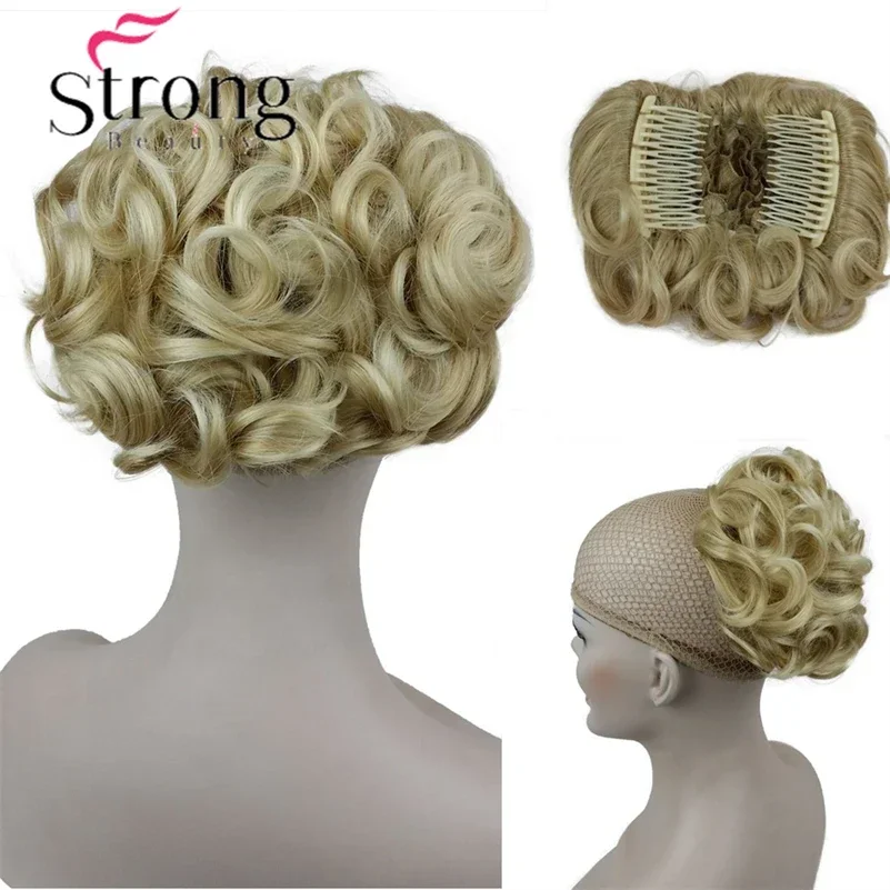 Short Messy Curly Dish Hair Bun Extension Easy Stretch hair Combs Clip in Ponytail Extension Scrunchie Chignon Tray Ponytail