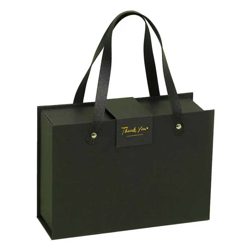 Flap Folding Gift Box with Hidden Magnetic Closure and Durable Handle – Rectangular han... - SKU FGB19472 - UGI Packaging