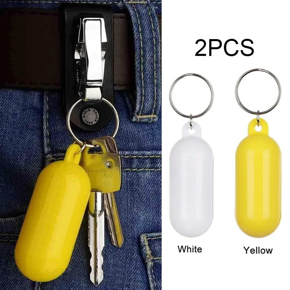 2pcs Floating Keychain Buoyant Key Ring Boating Float Marine Key Chain Water Safety Accessories For Fishing Swimming Surfing 5 pcs floating keychain keychains charm boating must haves ring pu small water polyurethane surfing for keys