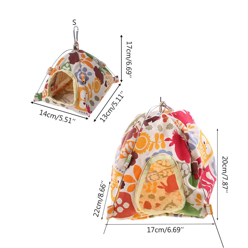 Bird Parrot Nest House Bed Habitat Cave Hanging Tent Parakeet Sleep Hut Hammock Birds Supplies S/L C42