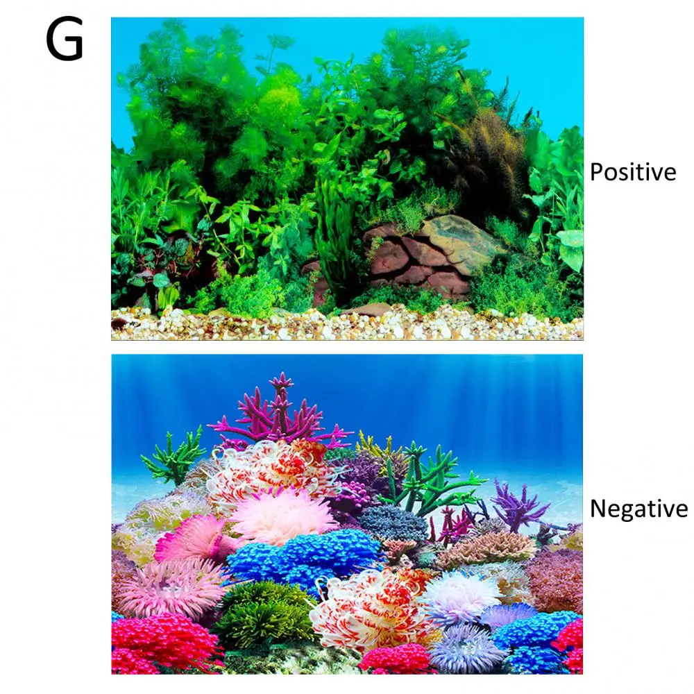 Aquarium Background Poster Ocean Self-adhesive Fish Tank Backdrop Sticker Decor