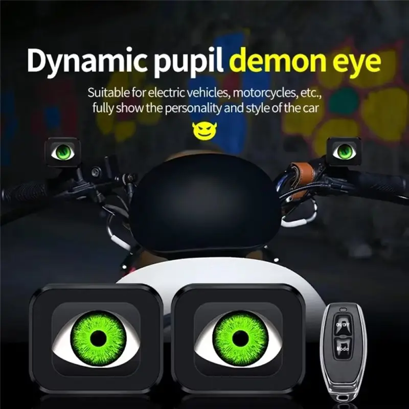 데몬 아이 라이트 12-36V LED 다이나믹 오토바이 미러 데빌 아이 방수 자동차 헤드라이트 액세서리 (오토바이용) A