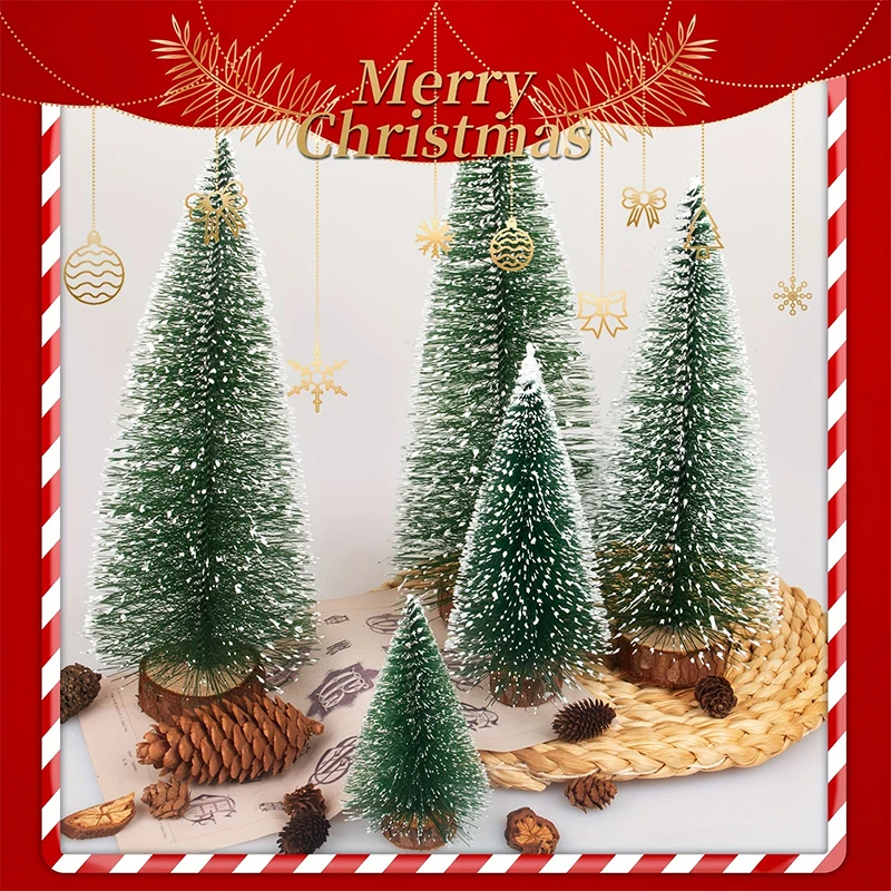 Christmas tree ornaments Artificial Mini Wooden Christmas Tree Small Cedar Pine For Home Room Decor Halloween Party New Year Navidad Ornaments
