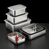 304 Stainless Steel Food Storage Trays with Cover Refrigerator Crisper Fruit Sealed Pan Organizer Container Kitchen Plates 1
