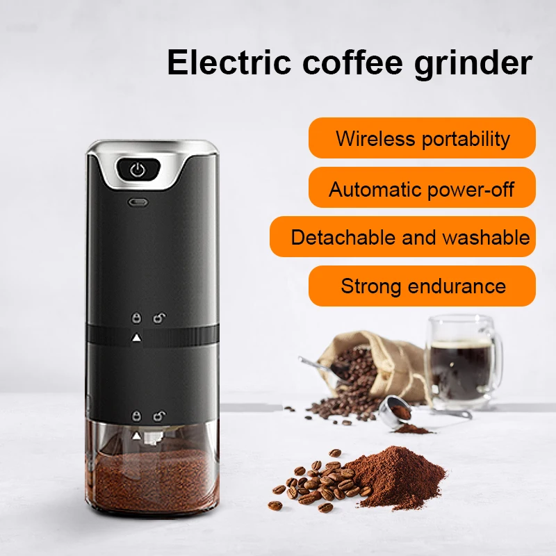 Coffee Grinder Electric Burr, Small Cordless Coffee Grinder Mini with Multi  Grind Setting, Portable Coffee Bean Grinder Automatic for  Camping/Drip/Espresso/Pour Over, USB