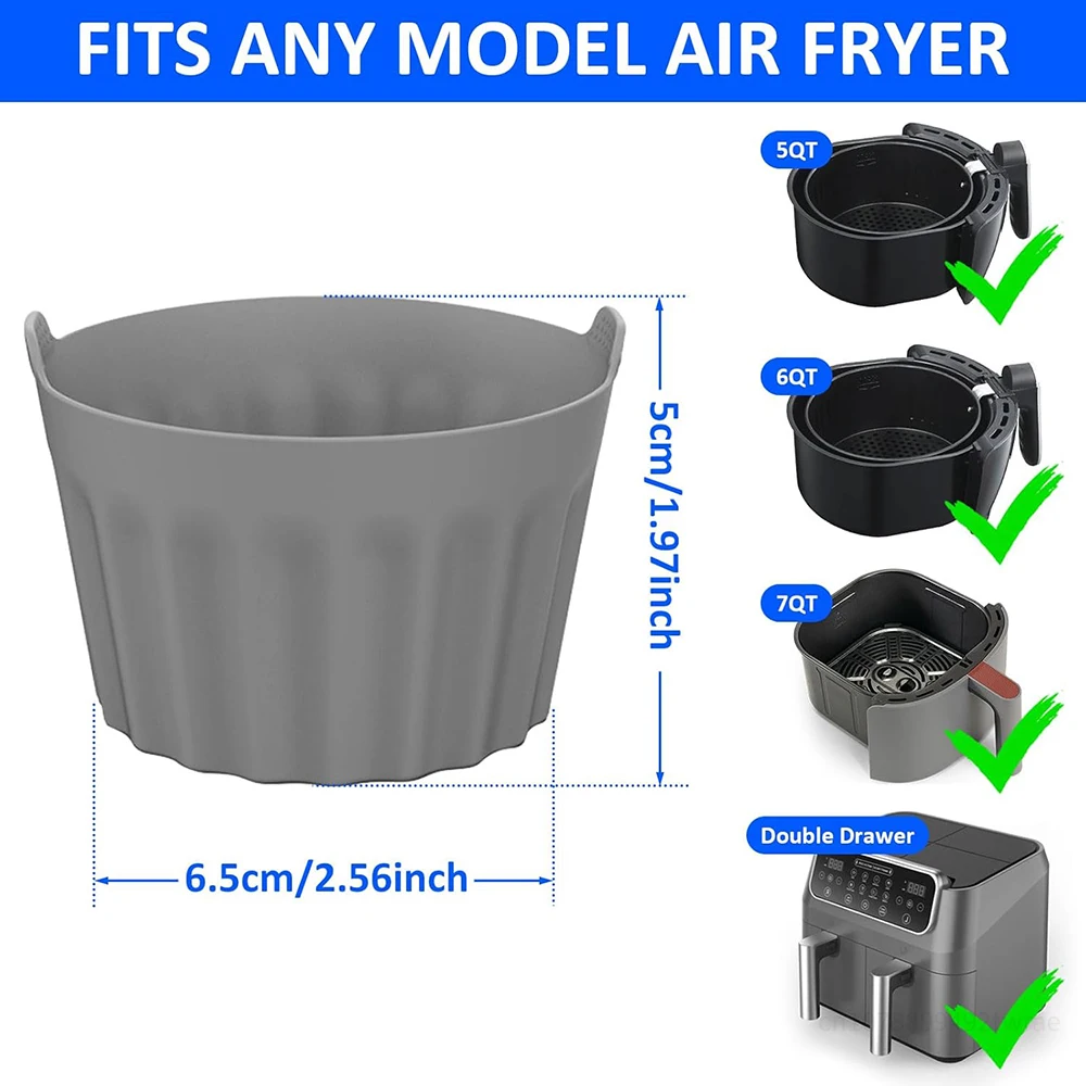 Air Fryer Accessories 3 6 9Pcs Silicone Egg Mould Poacher Cups Cake Mould Muffin Trays Cases Bakeware Tools