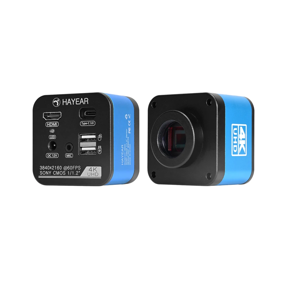 Hayear 4K 60FPS IMX585 센서 UHD 측정 디지털 전자 현미경 카메라 8MP HDMI USB Type-C 3.0 SMT 납땜 연구소용