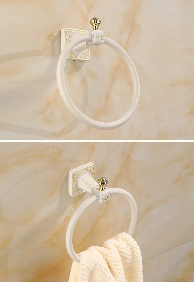 Description Picture 4 of itemAntique Europe Towel Ring Bath Towel Rack Wall-Mounted Aluminium Classic Round Shelf Bathroom Accessories