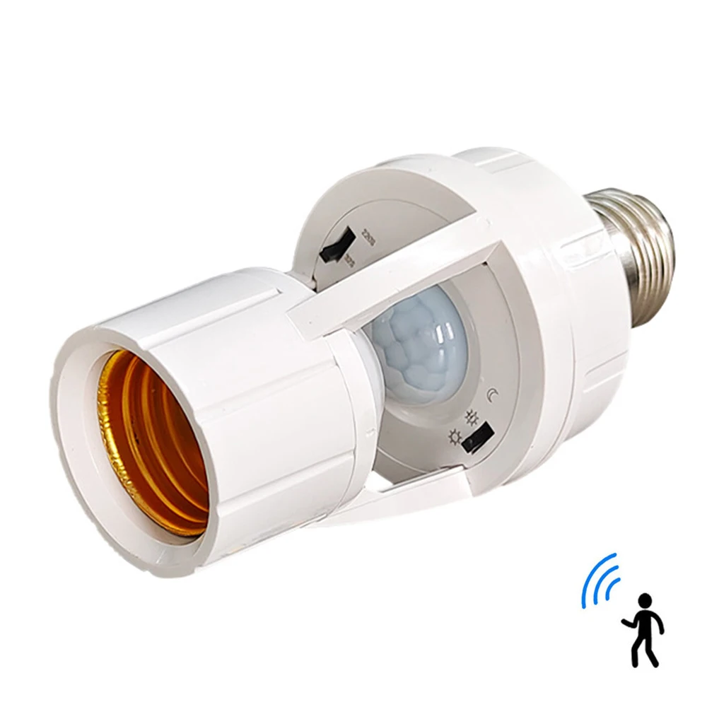 Suporte de lâmpada com sensor de movimento inteligente, adaptador de sensor de indução pir e27, conversor de base de lâmpada, interruptor led automático ac 110v 220v