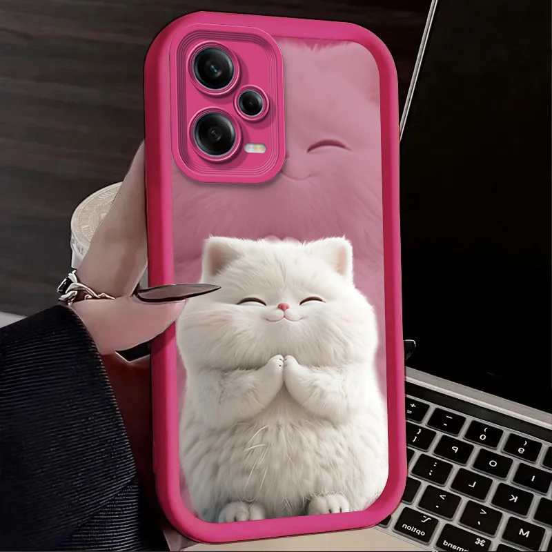 Fluffy Cute Fat Cat Soft Phone Case Cover