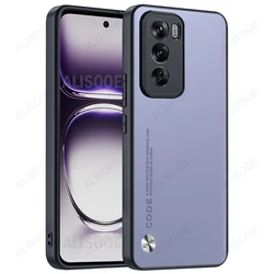 Luxury Fiber Texture PU-Leather Shockproof Protective Case Cover for Reno 12 Pro (Global) (Light Purple)