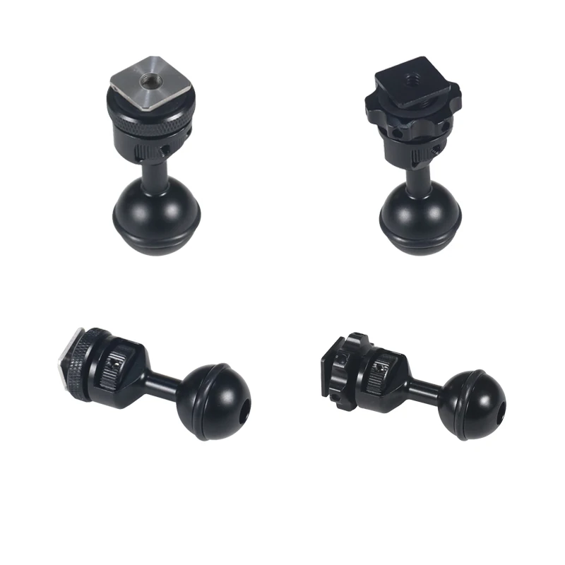 

1" Ball Head Mount Hot Cold Shoe Base Adapter Connector for Underwater Diving Camera Waterproof Housings Case Video/Flash/Strobe