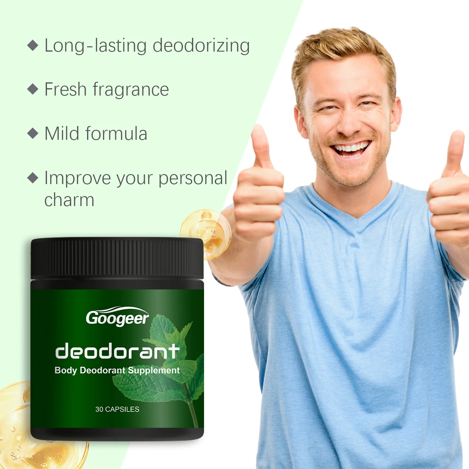 Body Odor Eliminator Capsules Underarm Care Reduce Bad Breath Chlorophyl Capsules Gut Health Skin Care