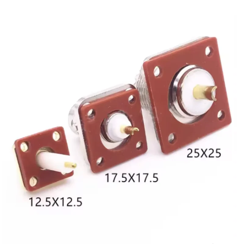 5pcs 실리콘 방수 가스켓 4 홀 플랜지 사각 플레이트 17.5/25/12.5mm SL16 UHF N BNC SMA TNC 커넥터 어댑터