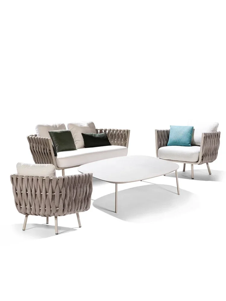 

Customized outdoor sofa, courtyard, outdoor rattan chair,sofa combination,sun and rain protection,outdoor leisure rattan weaving