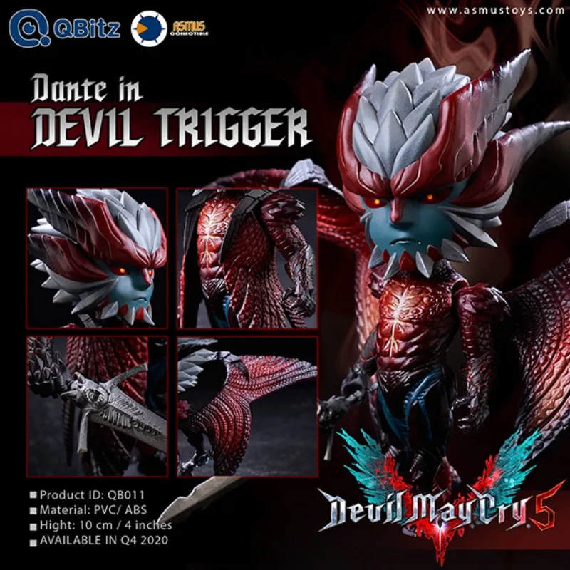 Asmus Toys Qb011 Devil May Cry 5 Dante In Devil Trigger Statua Da Collezione Q-Fin Da 4 Pollici Da