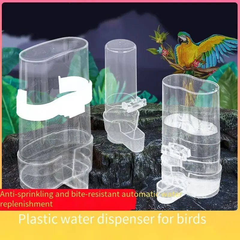 

Automatic Drinker Bottle Parrot Water Dispenser Food Pp Plastic Bird Feeder for Cage No Mess Waterer Supplies Budgies Parakeet