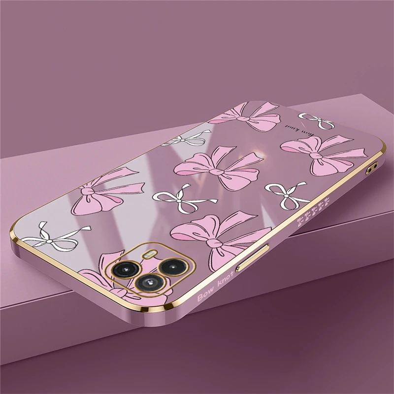 Pink Bow Shockproof Silicone Phone Case Cover