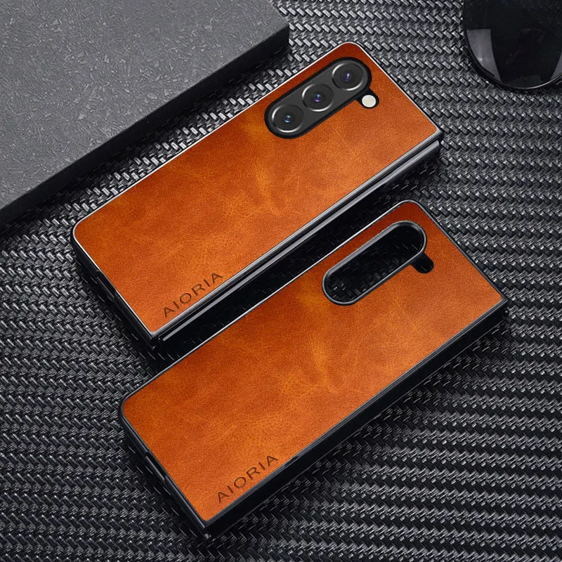 Luxurious Vintage Leather Protective Case for Samsung Galaxy Z Fold 6