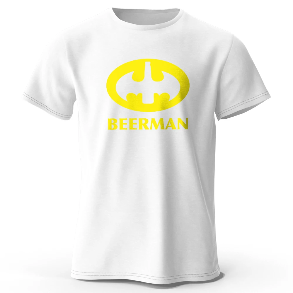 Men's Classic Beer Man Graphic Oversized T-Shirt - 100% Cotton Casual Summer Tee