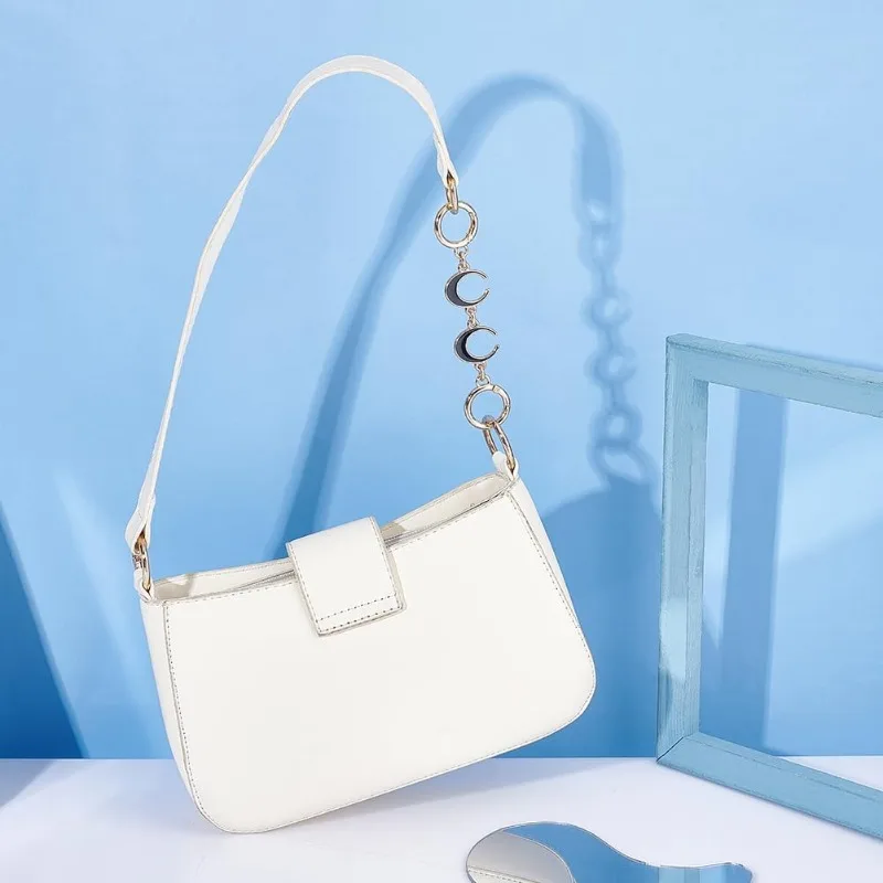 2 Pcs Bag Extender Chain Moon Shape Purse Strap Extender for Shoulder Bag Black Alloy Chain Strap Replacement