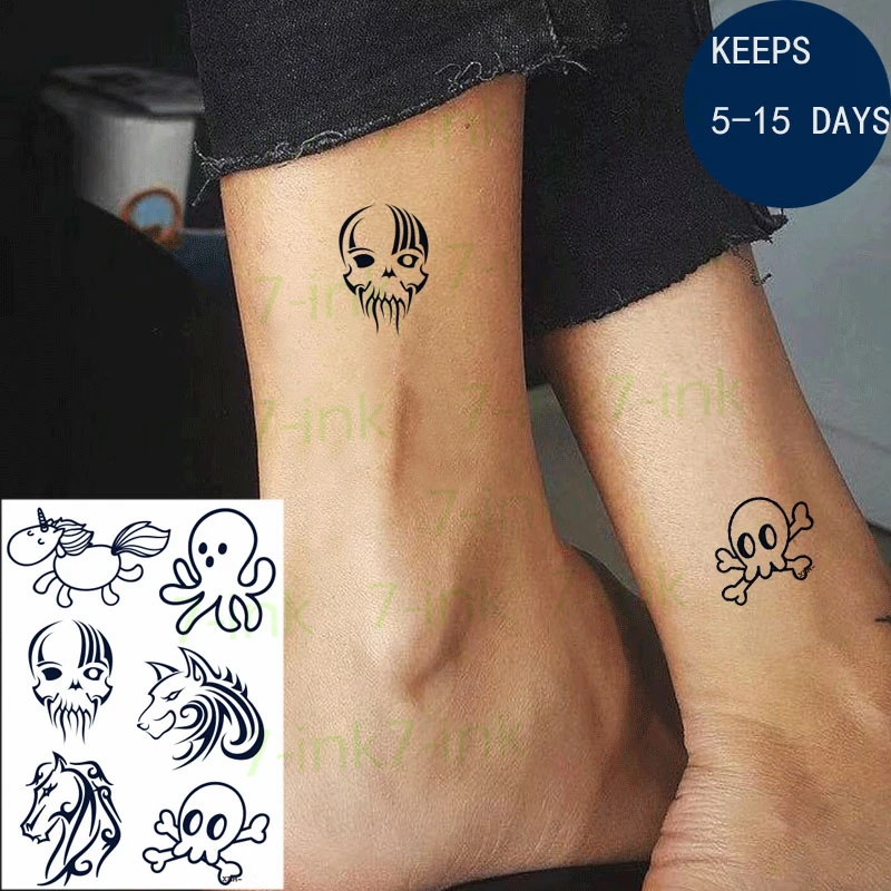 Tatuagem falsa da arte do corpo da tatuagem do cavalo de xadrez à prova  dwaterproof água do suco da erva tatuagem temporária para a mulher -  AliExpress