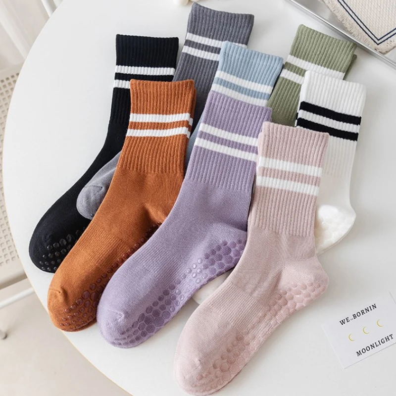 

Warm High Quality Bandage Yoga Socks Anti-Slip Quick-Dry Damping Ballet Socks Good Grip For Women Cotton Fitness Socks