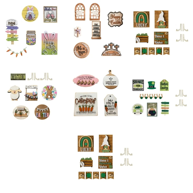 

Набор подносов на Пасху/День Святого Патрика. Легко моющийся многоуровневый поднос. Портативное украшение.