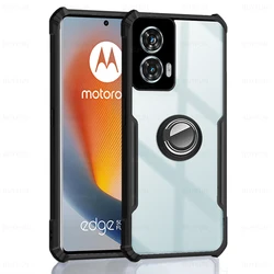Acrylic Bracket Cover with Ring Stand for 6.7-Inch Smartphone Cases (Black)