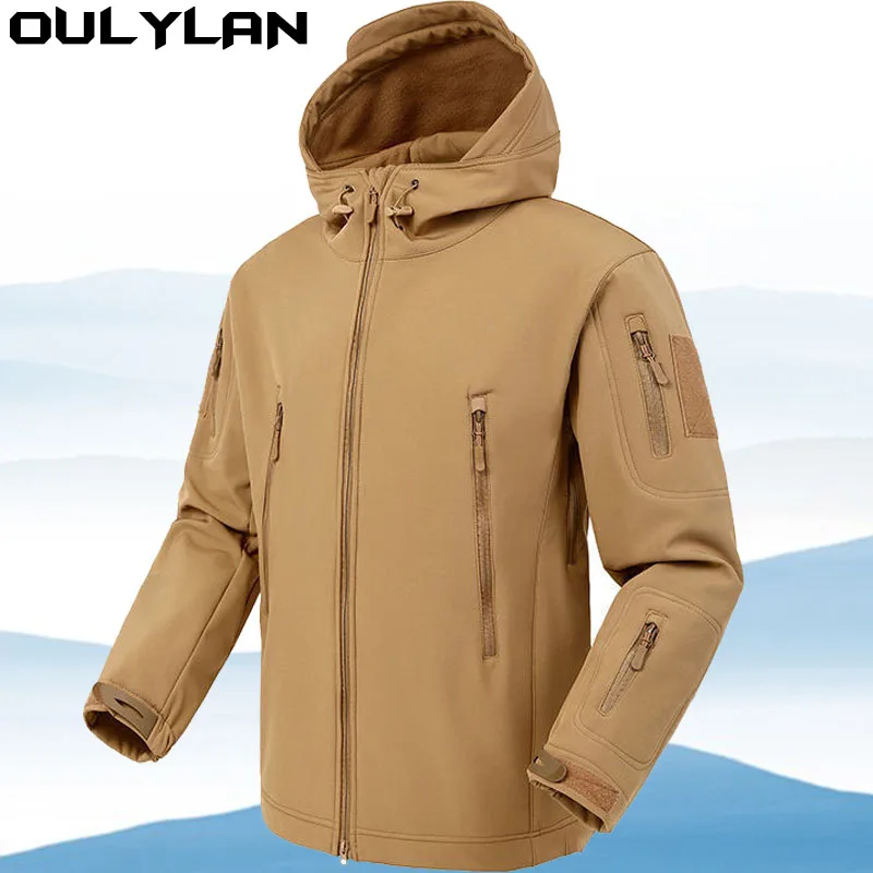 

Oulylan Military Shark Skin Soft Shell Jacket Men Tactical Windproof Waterproof Jacket Men Army Combat Jackets Mens Hooded Coats