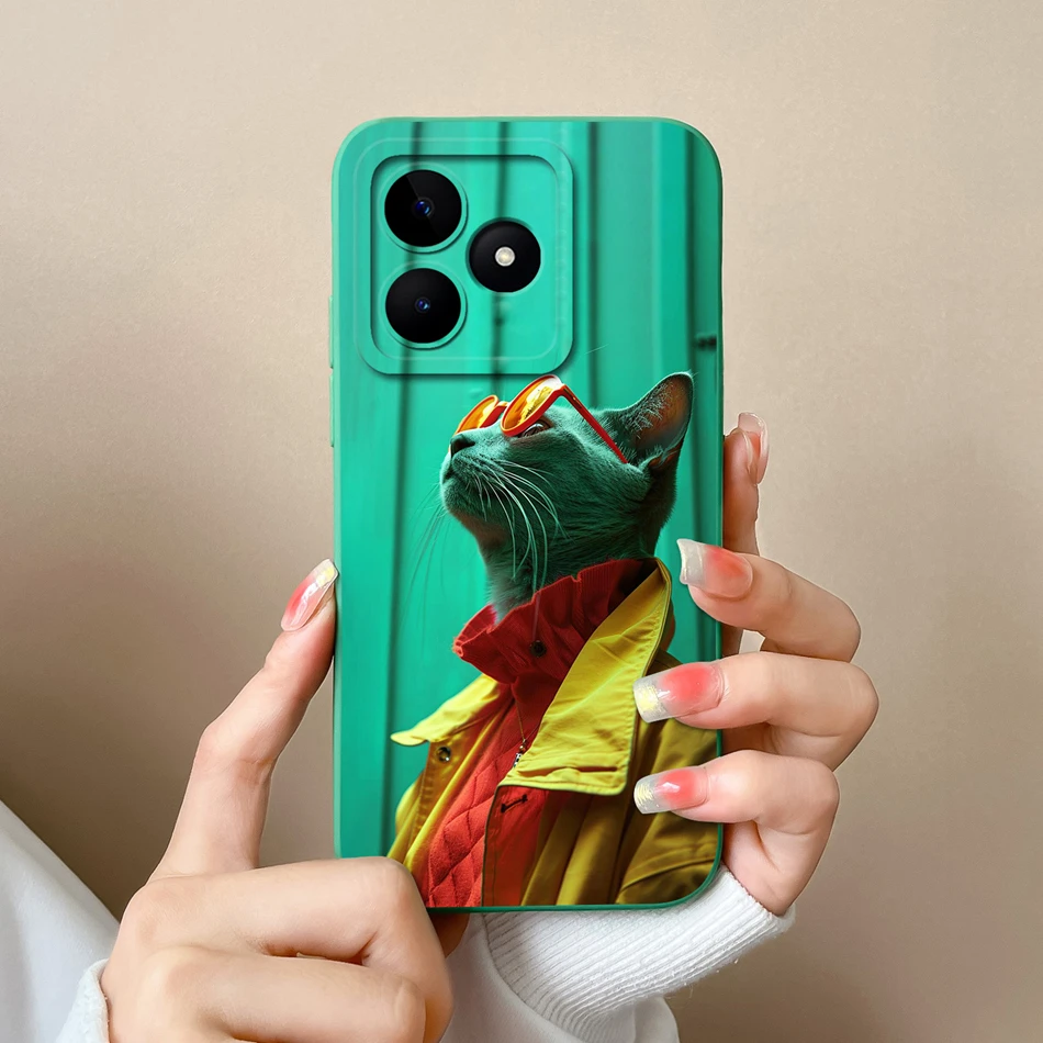 Cute Cat Soft Liquid Silicone Bumper Back Cover - Full Protection Phone Case