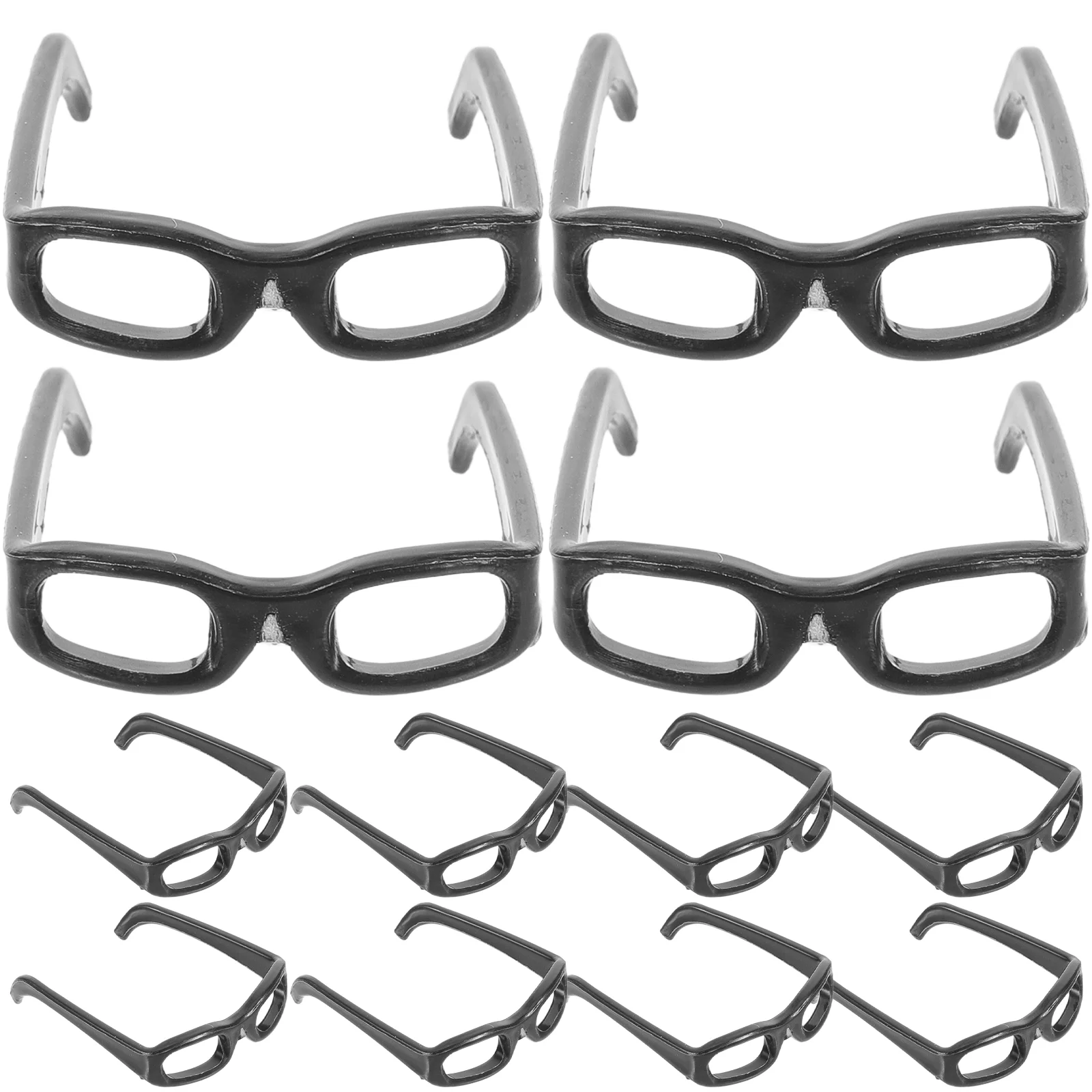 60 Pcs Cosplay Mini Glasses Baby Sunglasses Miniature Eyeglasses Plastic Eyewear for 10 pcs microfiber sunglasses eyeglasses cleaning cloth map print glasses eyewear clean lens