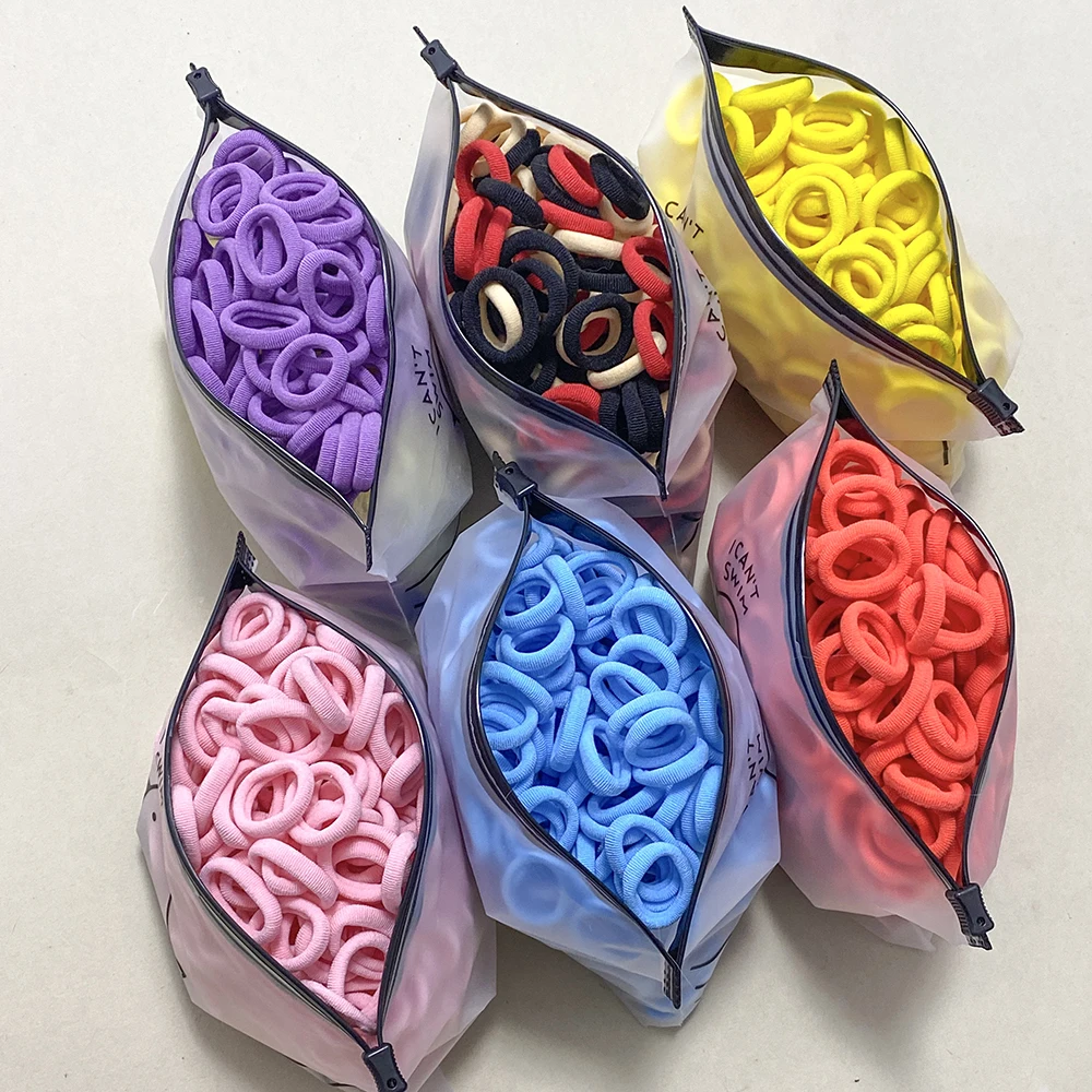 rubber band hair ties 50/100/300Pcs Ealstic Basic Nylon Hair Ties for Girls Ponytail Hold Scrunchie Kid Fashion Hair Band Accessories