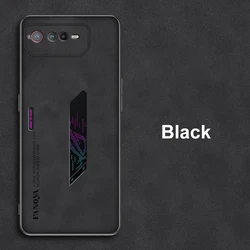Luxury PU Leather Matte Silicone Phone Case with Enhanced Protection for ROG Phone 5 (Black)