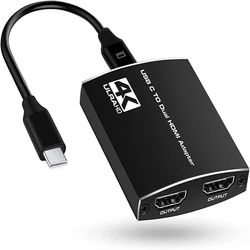4K Dual HDMI USB - C Adapter with MST/SST Splitter Capability (USB - C To Dual HDMI)