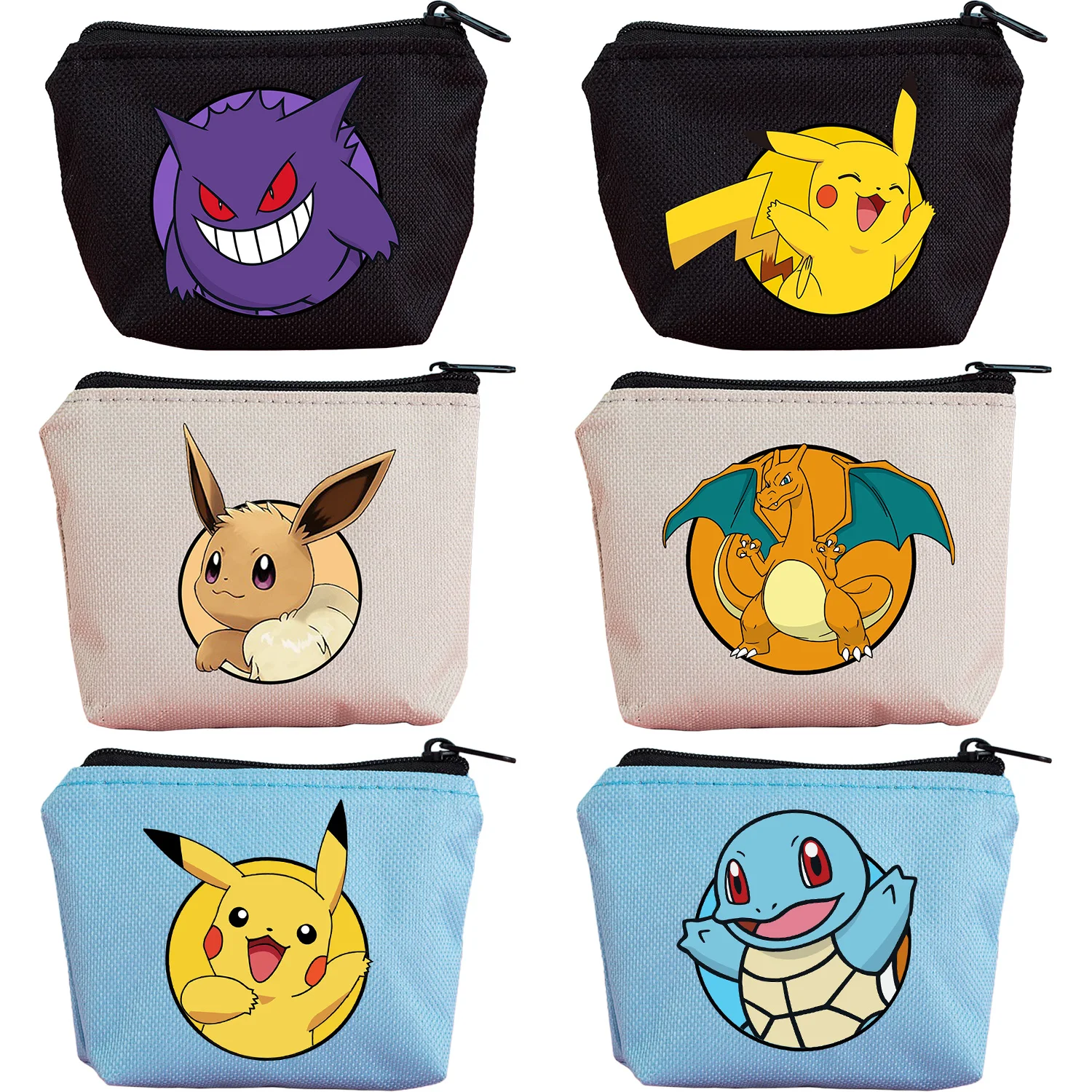 Nuovo Pokemon Portamonete Pikachu Mini Borse Cute Anime Zipper Wallet Square Key Card Bag Kid Storage Pocket Pack Card Holder Gift