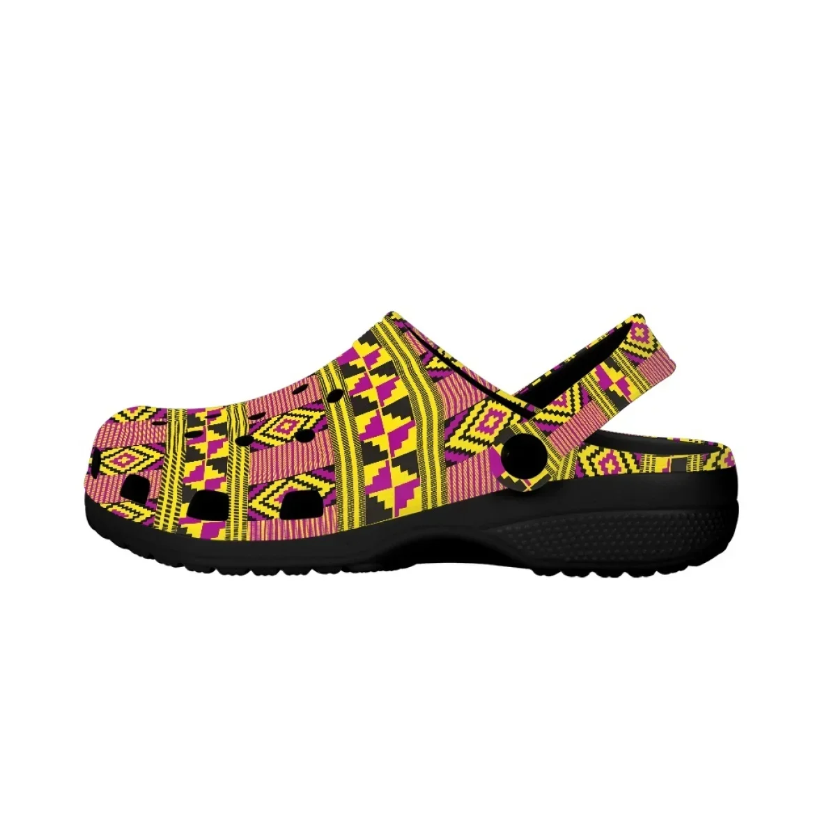 Vintage Tribal Folk Print Summer Beach Flat Sandals Non-slip Lightweight Breathable Clogs Unisex Soft Sole Garden Shoes Slides